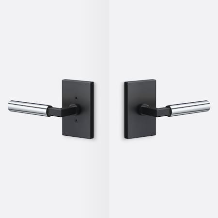 Sure-Loc Hardware Sure-Loc Hardware Levanto Passage Rosette, Flat Black, Smooth Grip in Polished Chrome LV101 FBL GRIP-SM 26